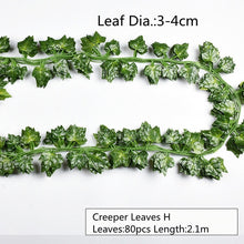 Load image into Gallery viewer, 10 Style 1pc Artificial Decoration Vivid Vine Rattan Leaf Vagina Grass Plants Grape Leaves For Home Garden Party Decor B1015
