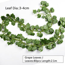Load image into Gallery viewer, 10 Style 1pc Artificial Decoration Vivid Vine Rattan Leaf Vagina Grass Plants Grape Leaves For Home Garden Party Decor B1015

