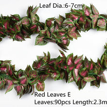 Load image into Gallery viewer, 10 Style 1pc Artificial Decoration Vivid Vine Rattan Leaf Vagina Grass Plants Grape Leaves For Home Garden Party Decor B1015
